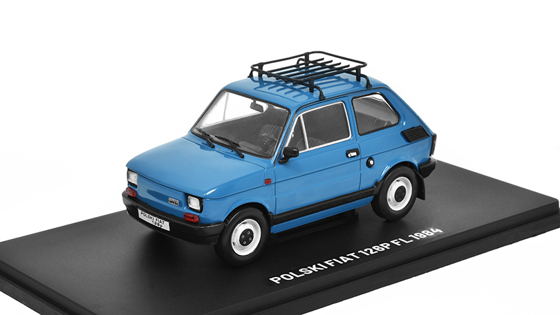 Polski Fiat 126P FL 1984 1:24 - Hachette časopis Samochody PRL #83 s modelem