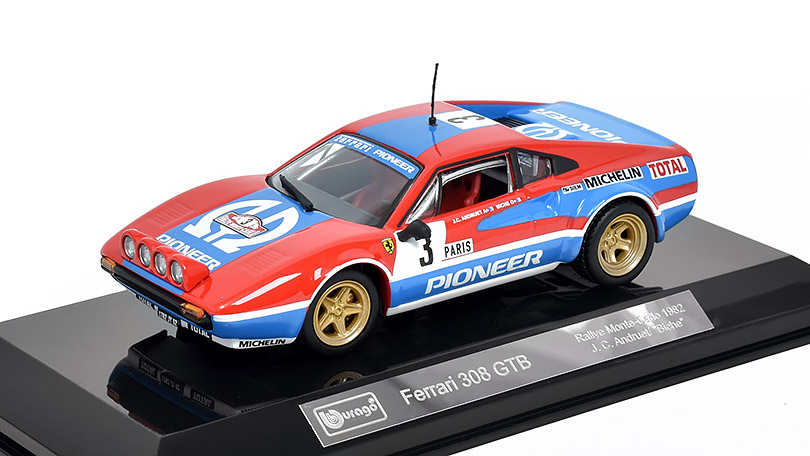 Ferrari 308 GTB Pioneer #3 Rallye Monte-Carlo 1982 1:43 - Bburago 