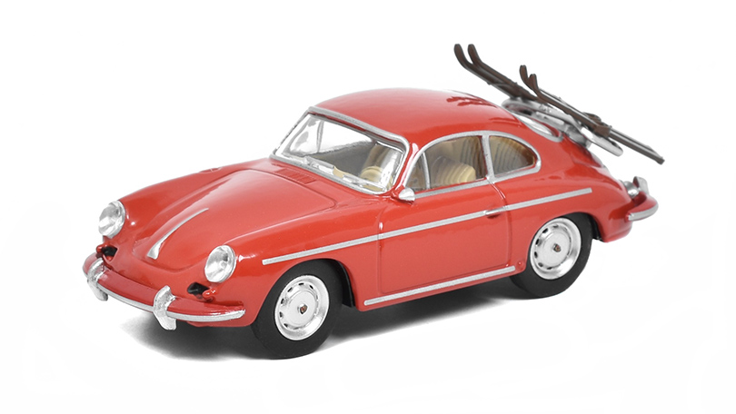 Porsche 356 Carrera 2 s lyžemi 1:64 - Schuco