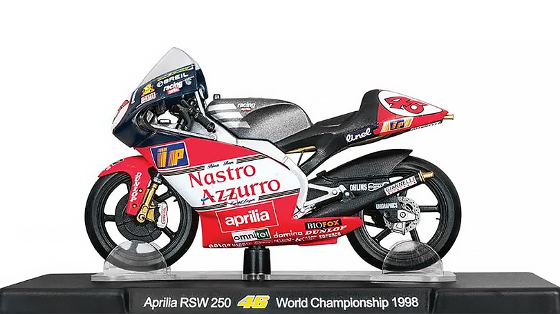 Aprilia RSW 250 #46 World Championship 1998 - 1:18 Leo Models časopis s modelem