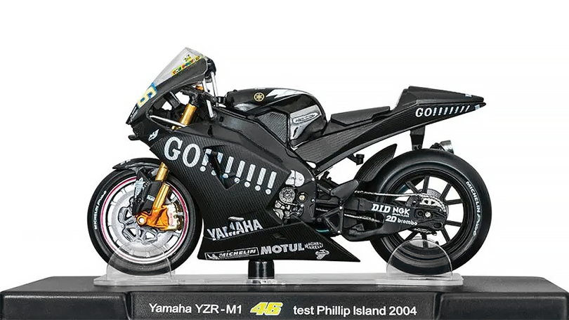 Yamaha YZR-M1 #46 test Phillip Island 2004 - 1:18 Leo Models časopis s modelem