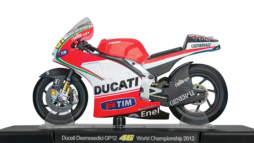 Ducati Desmosedici GP12 #46 World Championship 2012 - 1:18 Leo Models časopis s modelem