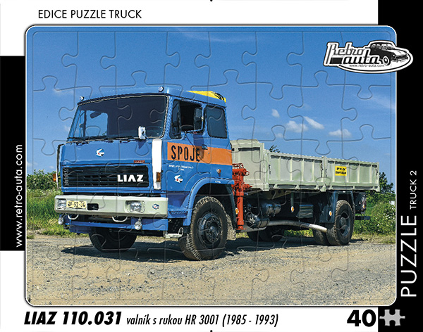 Puzzle Truck č. 2 - LIAZ 110.031 valník s rukou HR 3001 1985-1993 - 40 dílků