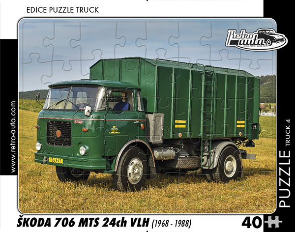 Puzzle Truck č. 4 - Škoda 706 MTS 24ch VLH 1968-1988 - 40 dílků