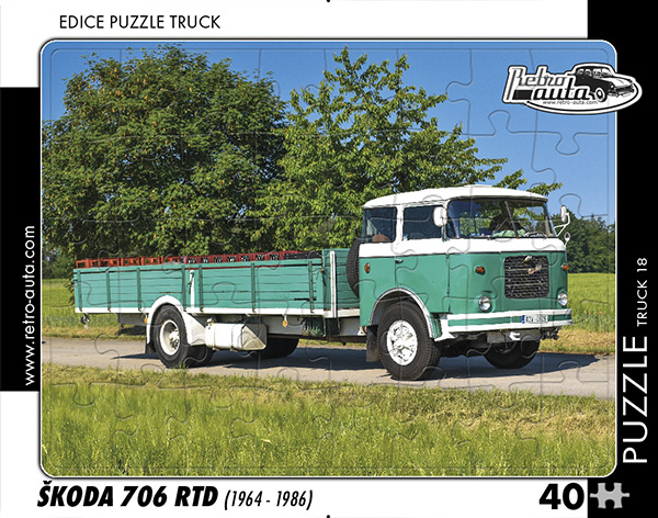 Puzzle Truck č. 18 - Škoda 706 RTD 1964-1986 - 40 dílků