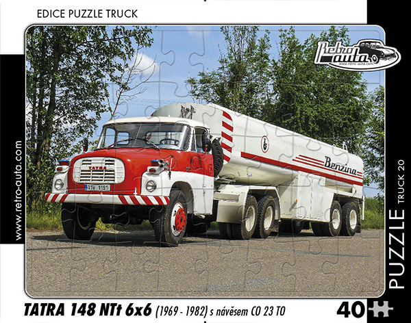 Puzzle Truck č. 20 - Tatra 148 NTt 6x6 1969-1982 s návěsem CO 23 TO - 40 dílků