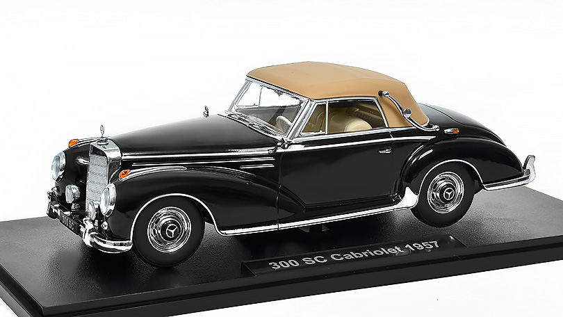 Mercedes-Benz 300 SC Cabriolet Closed 1957 černá 1:18 KK-Scale