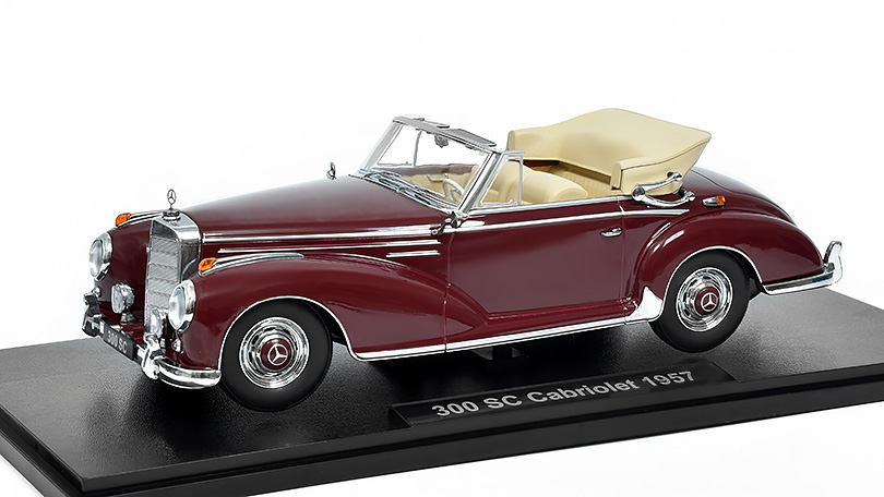 Mercedes-Benz 300 SC Cabriolet Open 1957 vínová 1:18 KK-Scale