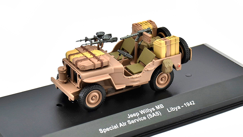 Jeep Willys MB Zvláštní Letecká Služba Libye 1942 1:43 - Atlas časopis s modelem