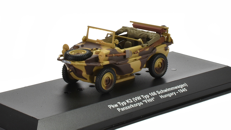 Pkw Typ K2 VW Typ 166 Schwimmwagen Maďarsko 1945 1:43 - Atlas časopis s modelem