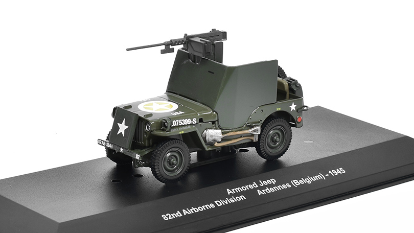 Obrněný Jeep 82nd Airborne Division Ardennes 1945 1:43 - Atlas časopis s modelem