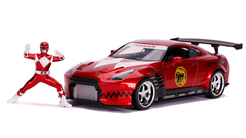 Nissan Skyline GT-R R35 2009 s figurkou Red Ranger 1:24 - Jada Toys