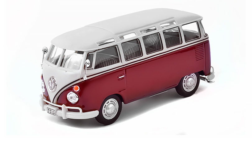 Volkswagen T1 Samba Minibus 1962 červená 1:43 - Cararama