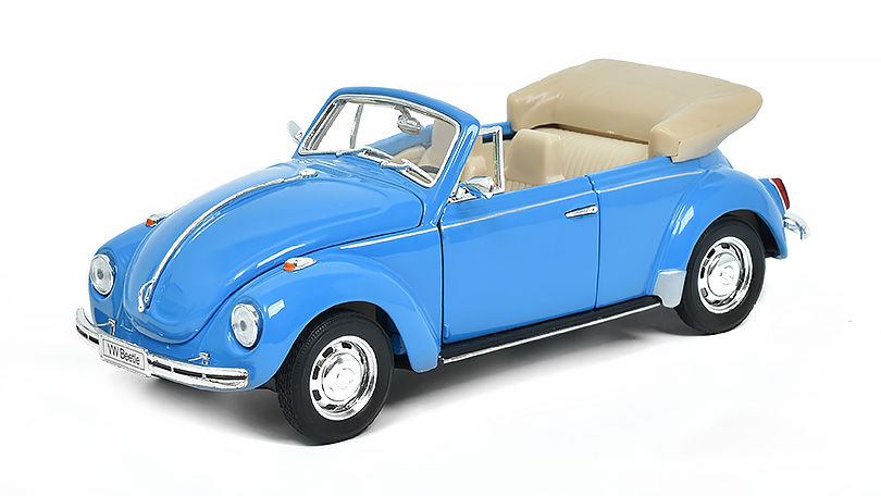 Volkswagen Beetle Cabriolet Open modrá 1:24 - Welly