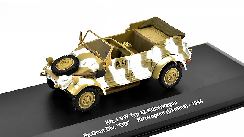 Volkswagen 82 Kfz.1 Kubelwagen Kirovograd Ukrajina 1944 1:43 - časopis s modelem