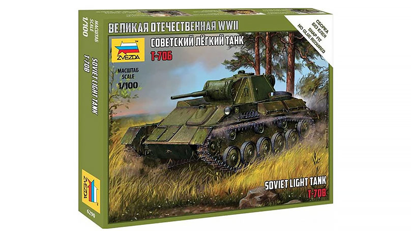 Tank T-70B sovětský tank 1:100 Zvezda - stavebnice