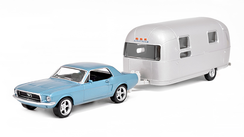 Ford Mustang Coupe 1968 s přivěsem Airstream 1:43 - Norev