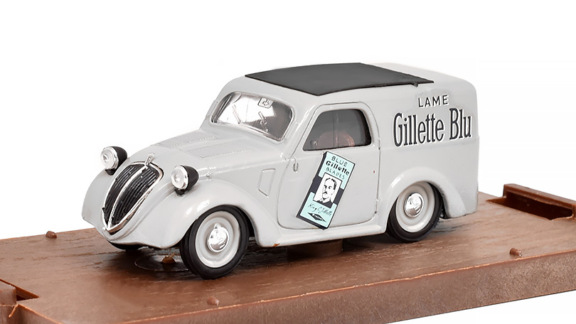 Fiat 500 Van 1936 Gillette Blu - 1:43 Brumm - Model ze sbírky