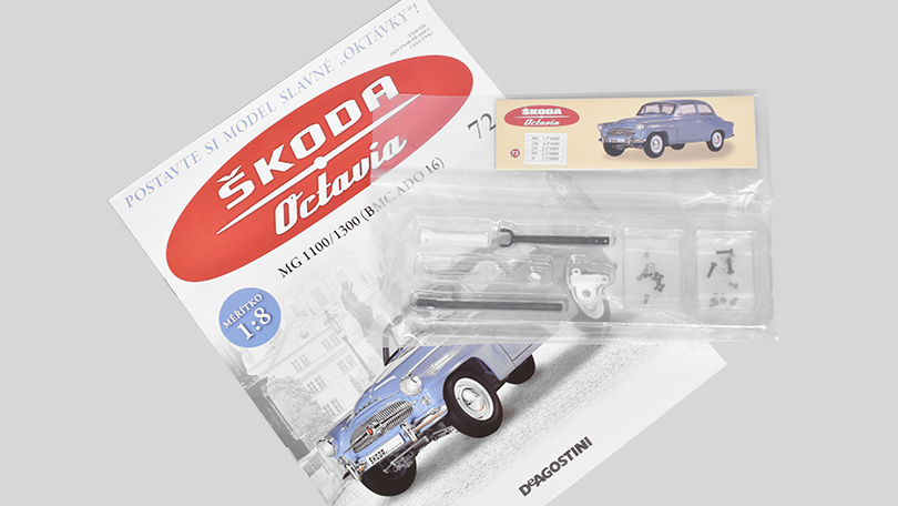 Škoda Octavia 1959 1:8 - časopis #72 se stavebnicí