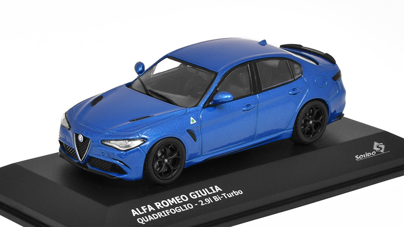 Alfa Romeo Giulia Quadrifoglio 2.9l Bi-Turbo 2016 modrá 1:43 - Solido