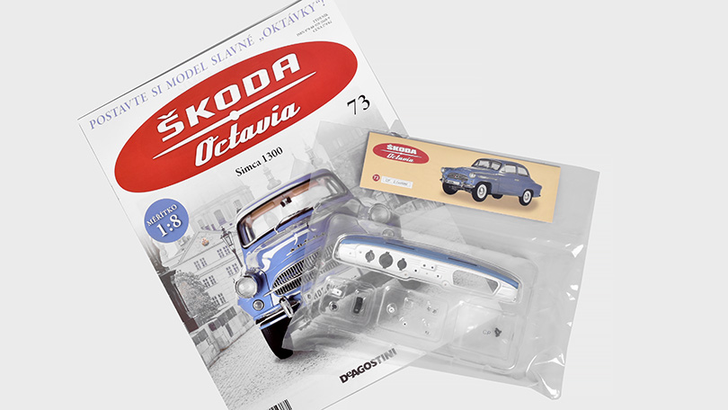 Škoda Octavia 1959 1:8 - časopis #73 se stavebnicí