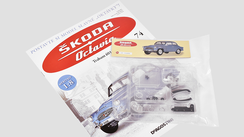 Škoda Octavia 1959 1:8 - časopis #74 se stavebnicí