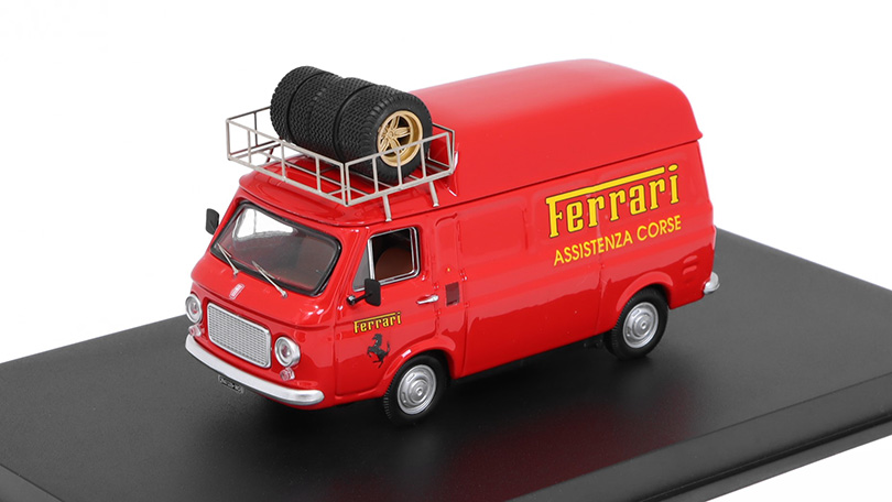 Fiat 238 Van Ferrari Rally Assistance 1977 se střešním nosičem 1:43 - Rio Models