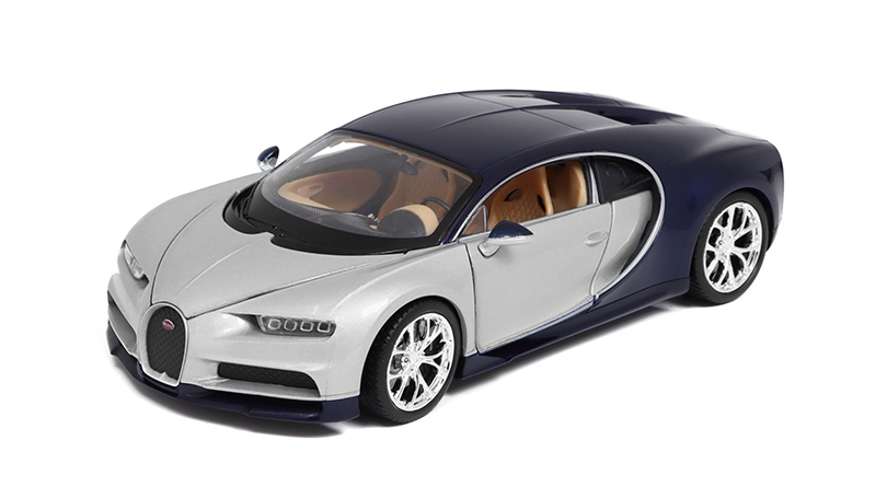 Bugatti Chiron 2016 šedá / modrá 1:24 - Welly