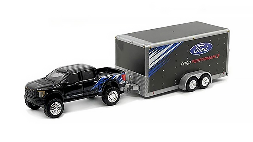 Ford F-150 SVT Raptor + přívěs Ford Perfomance 1:64 - Maisto