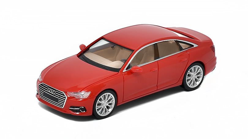 Audi A6 Limo červená / běžový interiér 1:87 - Herpa