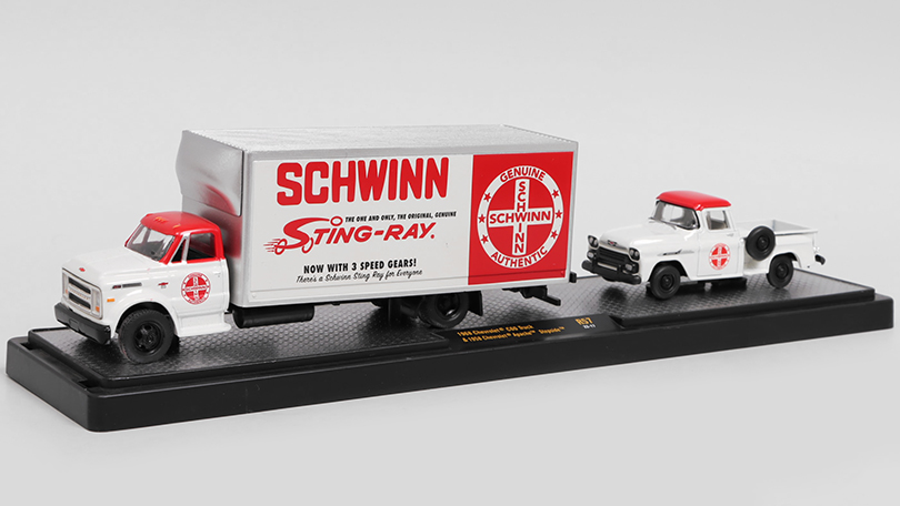 Chevrolet C60 1968 + Chevrolet Apache Stepside 1958 Schwinn 1:64 - M2 Machines