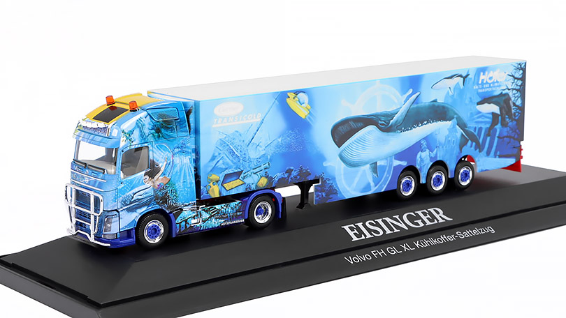 Volvo FH GL XL Chladírenský návěs Eisinger 1:87 - Herpa