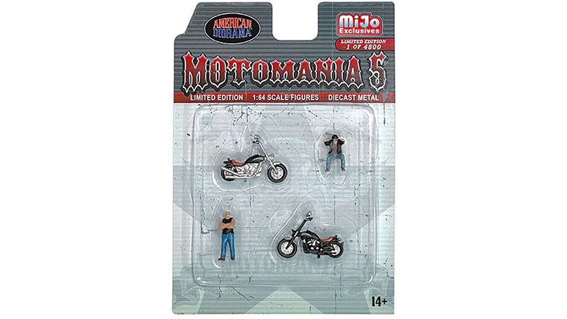 Sada figurek 2 motorkáři + 2 motorky 1:64 - Motormania #5 - American Diorama