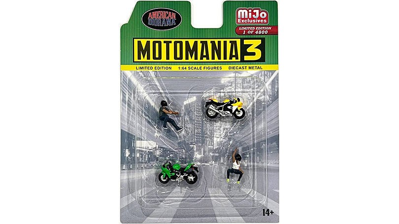 Sada figurek 2 motorkáři + 2 motorky 1:64 - Motormania #3 - American Diorama