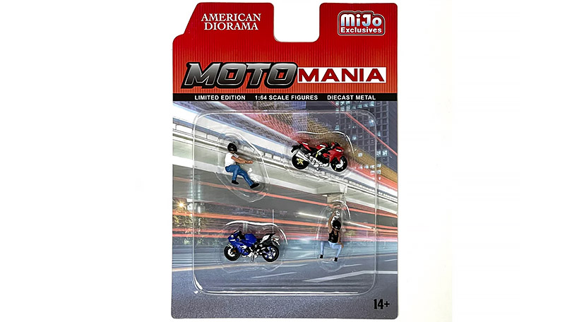 Sada figurek 2 motorkáři + 2 motorky 1:64 - Motormania - American Diorama