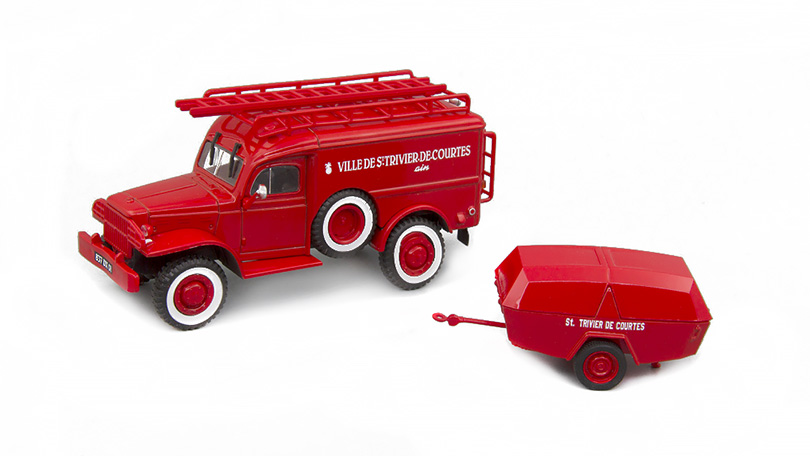 Dodge WC54 s přívěsem Hasiči 1:43 - Hachette časopis s modelem