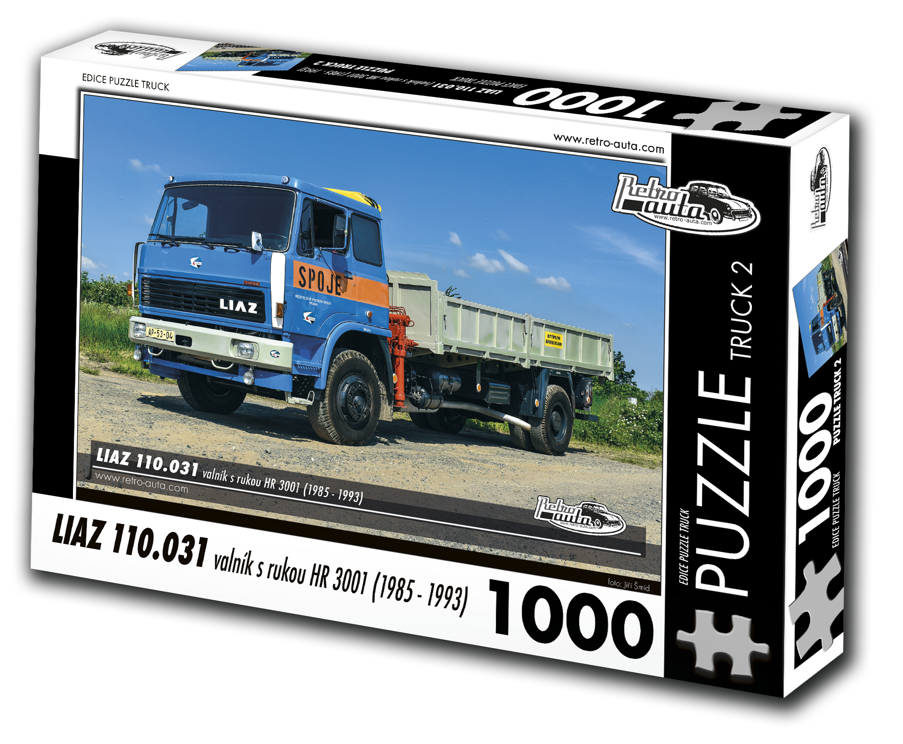 Puzzle Truck č. 2 - LIAZ 110.031 valník s rukou HR 3001 1985-1993 - 1000 dílků