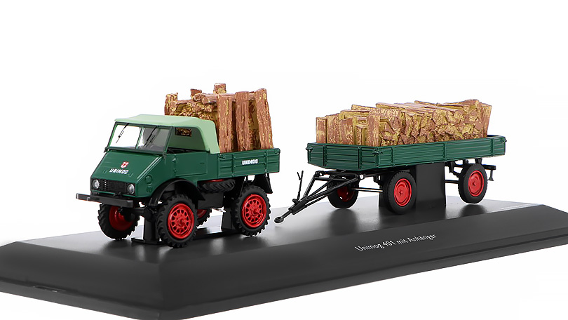 Mercedes-Benz Unimog 401 + přívěs s nákladem 1:43 - Schuco