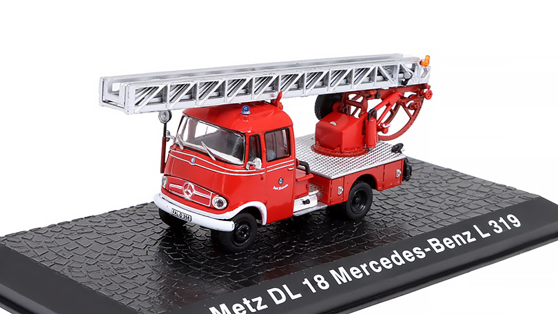 Metz DL 18 Mercedes-Benz L319 Hasiči 1:72 - DeAgostini časopis BAZAROVÉ ZBOŽÍ