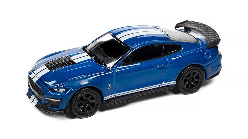 Shelby GT-500 2021 Carbon modrá 1:64 - Auto World