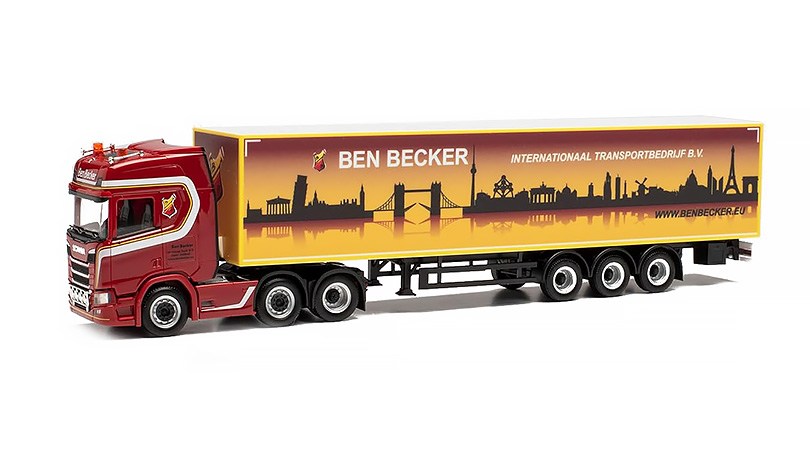 Scania CR20 HD 6x2 náklaďák s návěsem Ben Becker 1:87 - Herpa