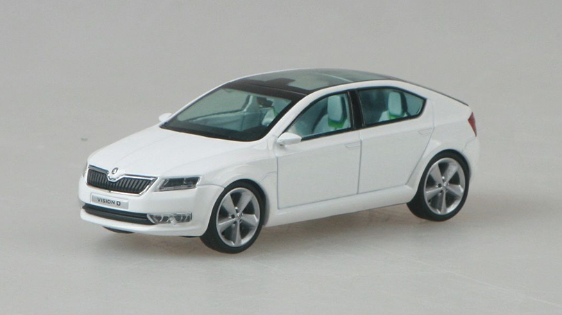 Škoda Vision D Concept Car Bílá Candy Uni 1:43 - Abrex