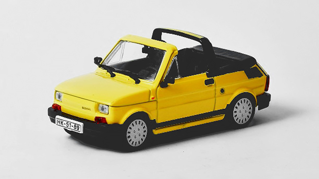 FIAT 126P BIS CABRIO 1:43 časopis s modelem Kultovní auta ČSSR