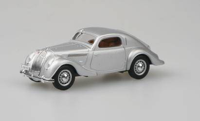 Škoda Popular Sport Monte Carlo 1935 stříbrná 1:43 - Abrex