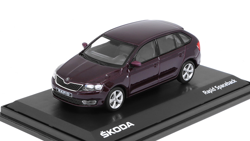 Škoda Rapid Spaceback 2013 - Rosso Brunello Metalíza 1:43 - Abrex