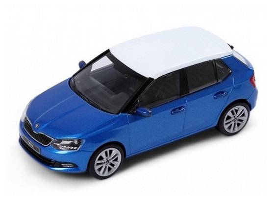 Škoda Fabia III modrá/bílá 1:43