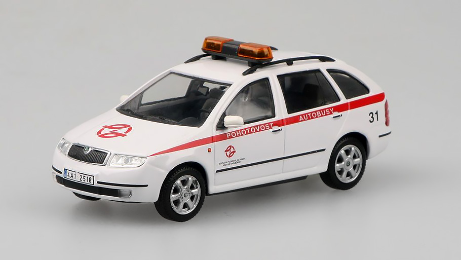 Škoda Fabia Combi DP hl.m. Prahy - bílá 1:43 - Abrex