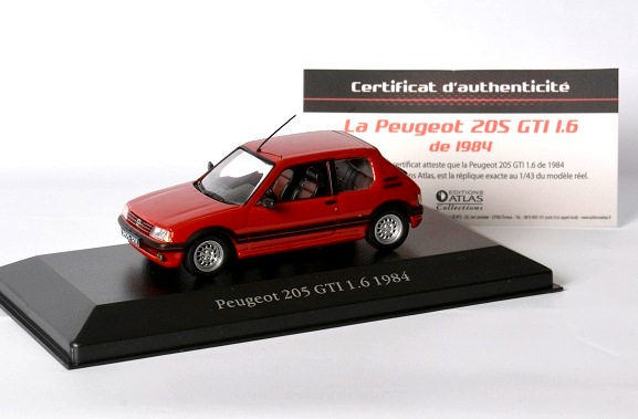 Peugeot 205 GTI 1984 1:43 - Atlas časopis s modelem