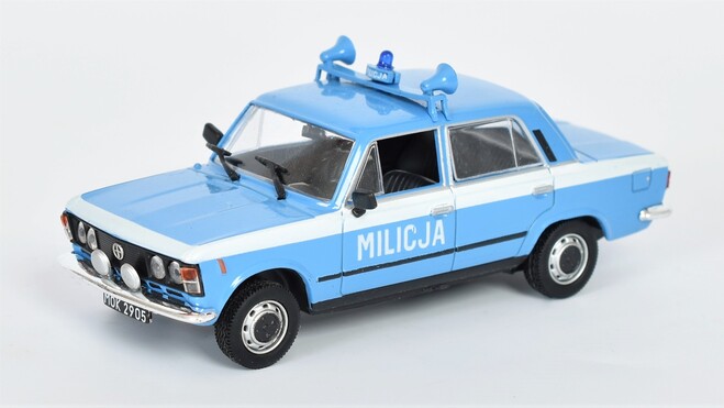 Fiat 125P Milicja 1:43 - Kultovní auta PRL-u časopis AutoModels s modelem