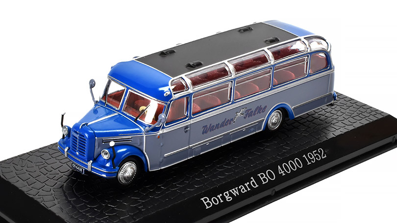 Borgward BO 4000 1952 s reliéfním podstavcem 1:72 - Atlas časopis s modelem